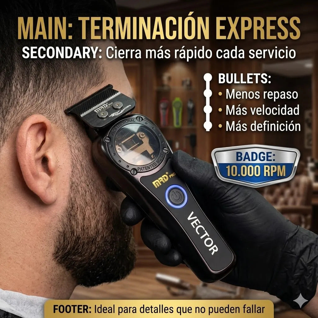 Trimmer Mrd Corta Pelo Profesional Motor Magnético 10.000rpm