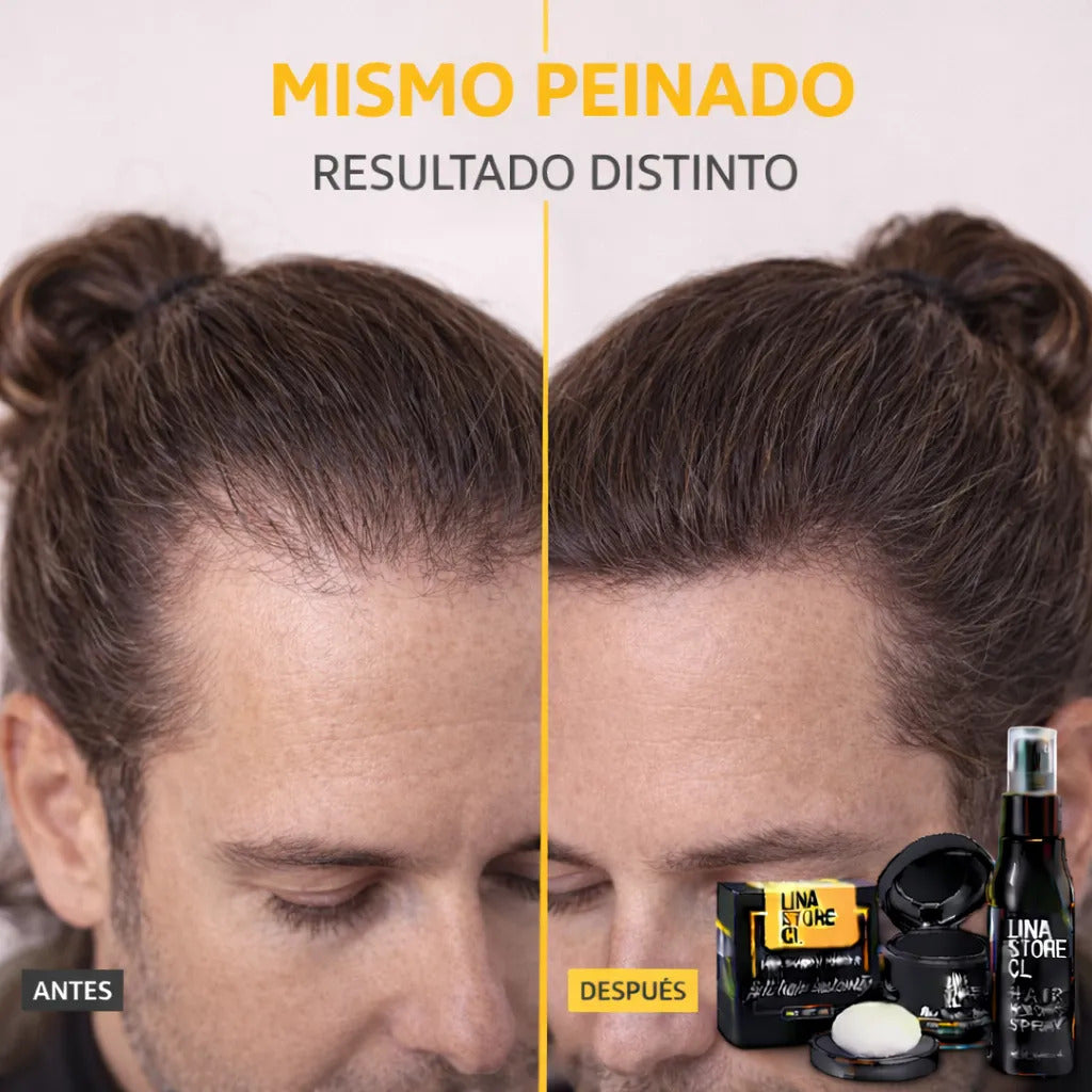 Polvo Capilar Efecto  Cabello Rápido  Negro+fijadora Capilar