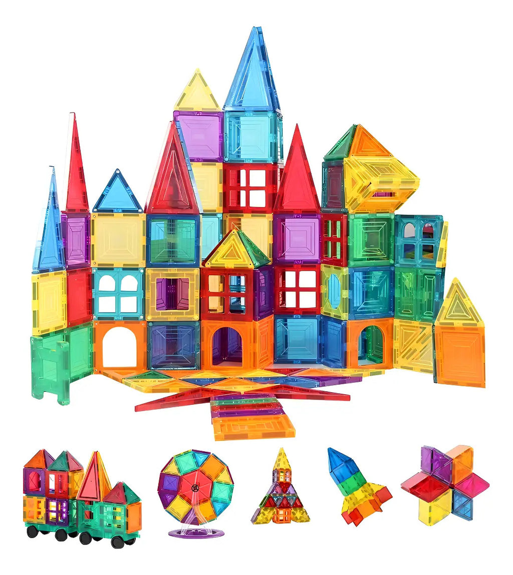 Magnetic Tiles Juego Magnético 52 Piezas – Bloques de Construcción Didácticos