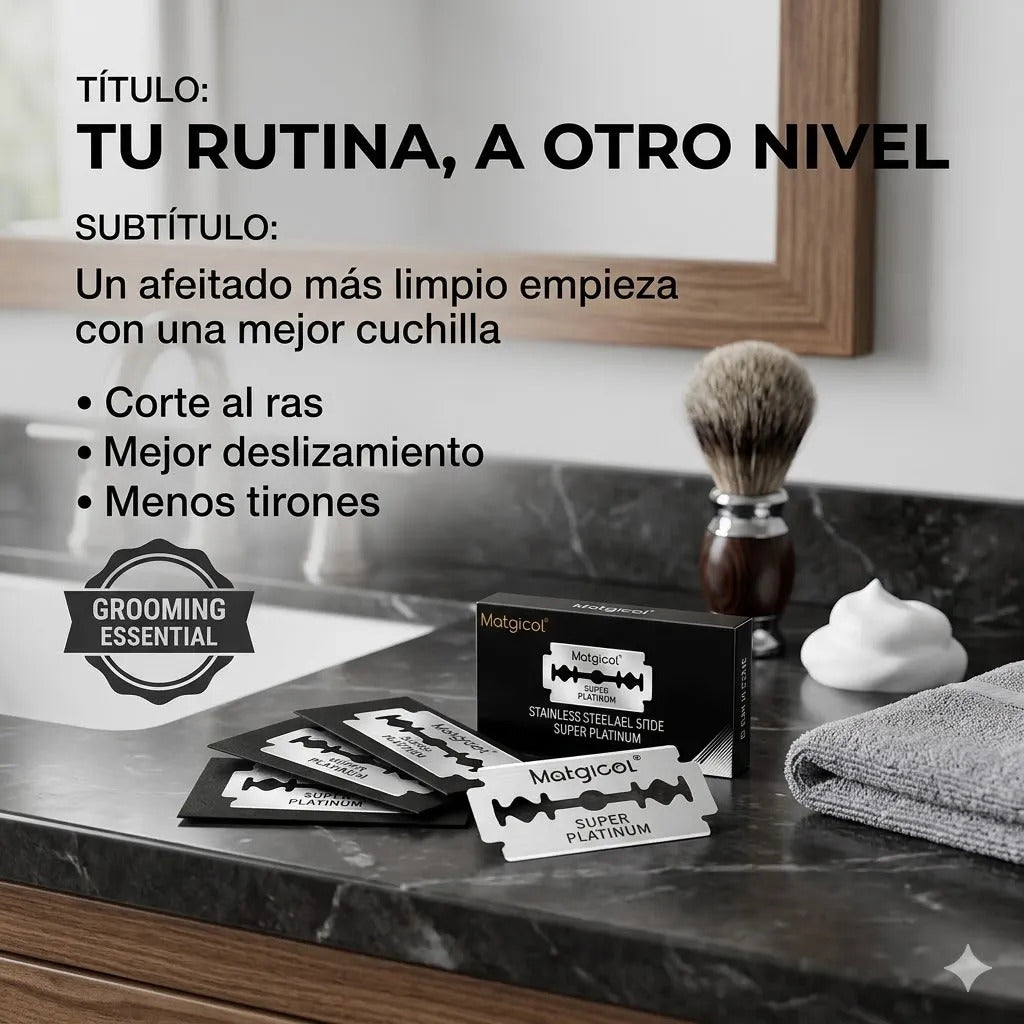 Cuchillas Afeitar Doble Filo Corte Limpio Acero Inoxidable