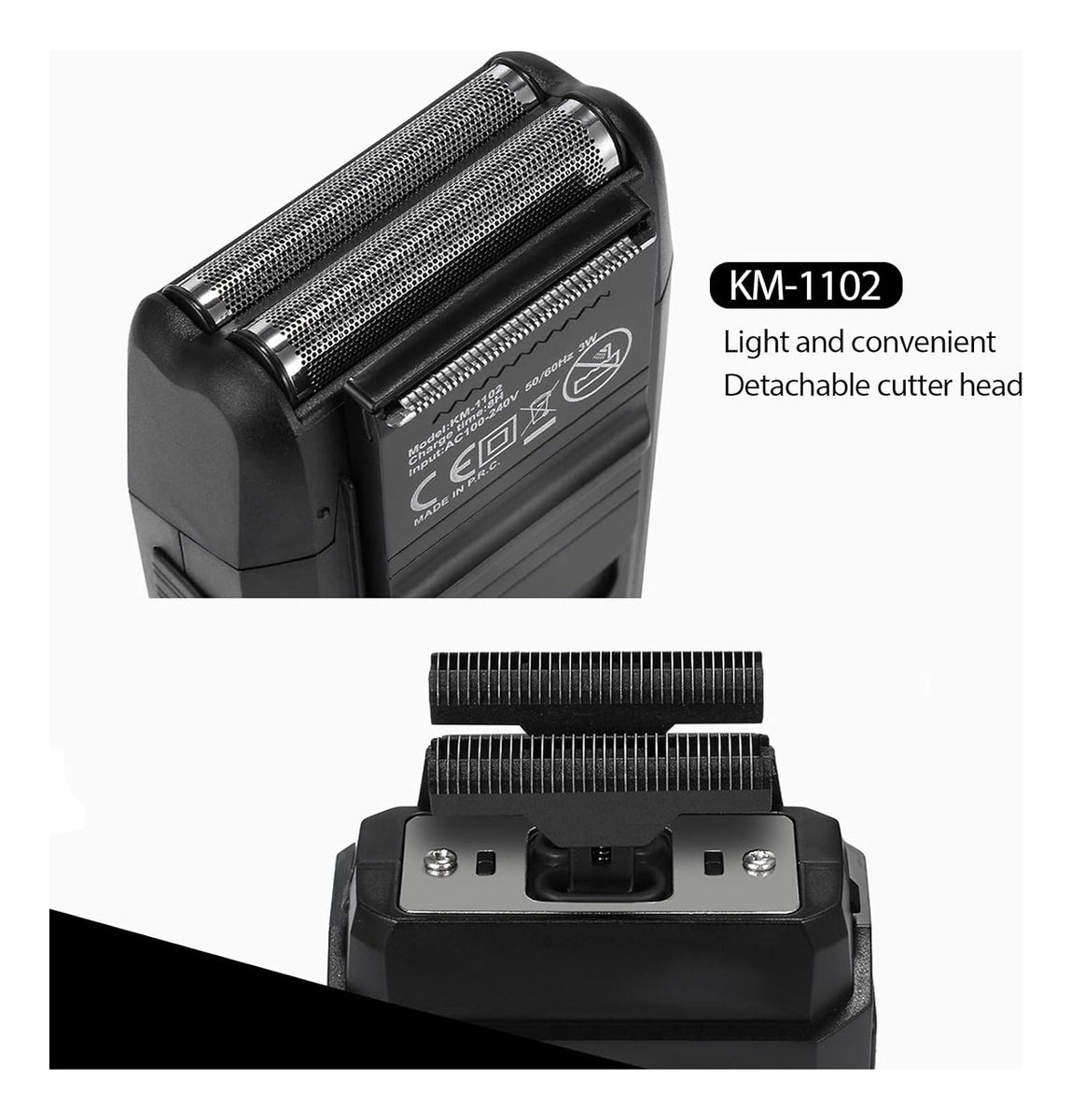 Set Kemei Profesional: Afeitadora Shaver KM-1102 + Patillera Perfiladora KM-2299