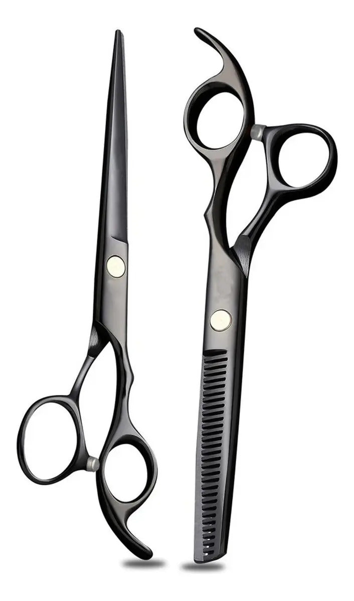 Kit Tijera Profesional Entresacadora + Filo Navaja Barberia