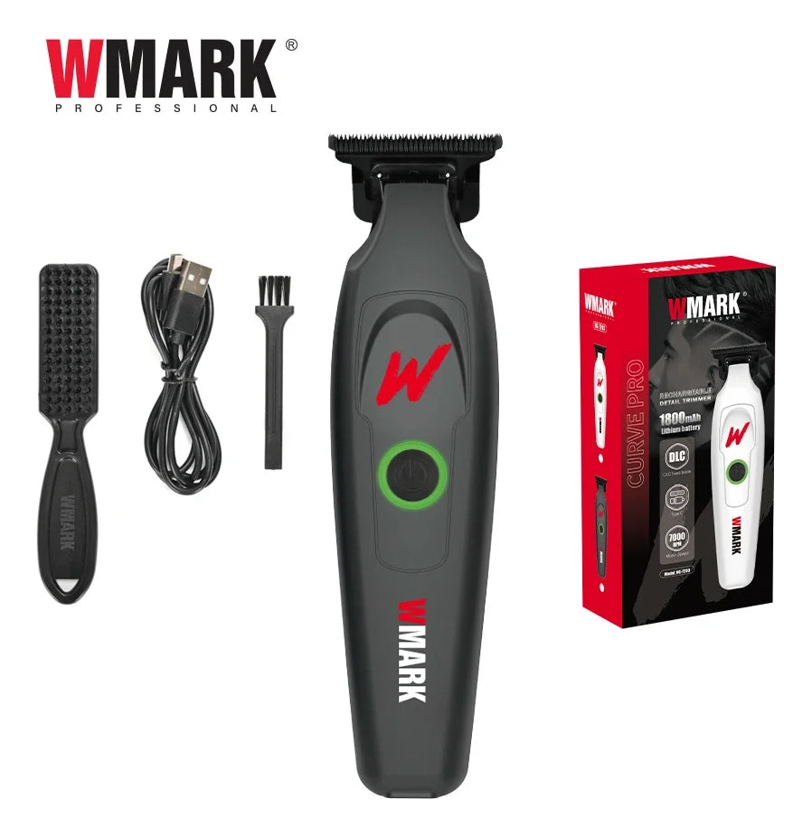 Trimmer Profesional Wmark NG-7203 | Patillera Recargable 7000 RPM con Cuchilla DLC