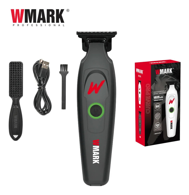 Trimmer Profesional Wmark NG-7203 | Patillera Recargable 7000 RPM con Cuchilla DLC