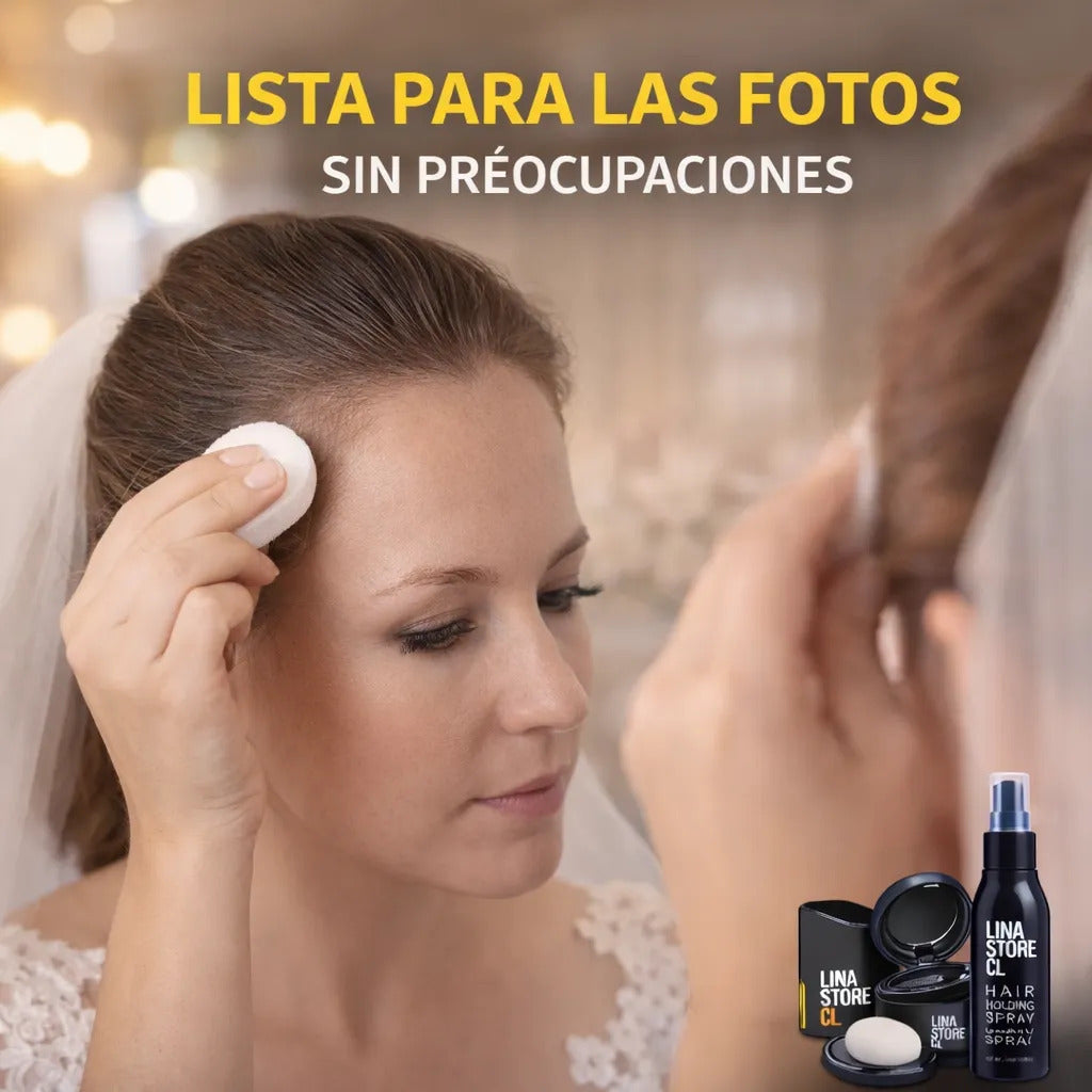 Polvo Capilar Efecto  Cabello Rápido  Negro+fijadora Capilar