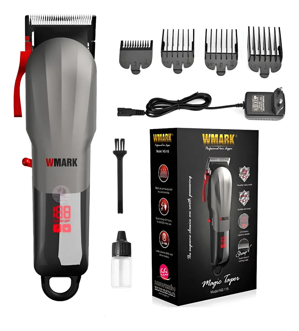 Máquina Profesional Wmark NG-115 | Cortapelo Recargable con Cuchilla 440C