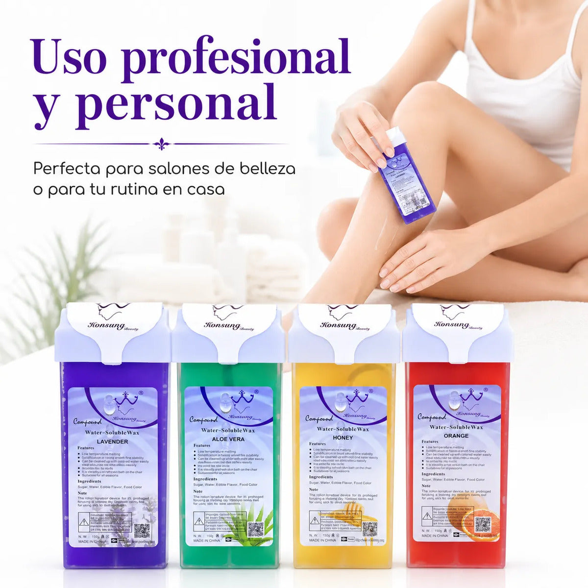 Pack 3 Ceras De Depilacion Roll On Profecionales