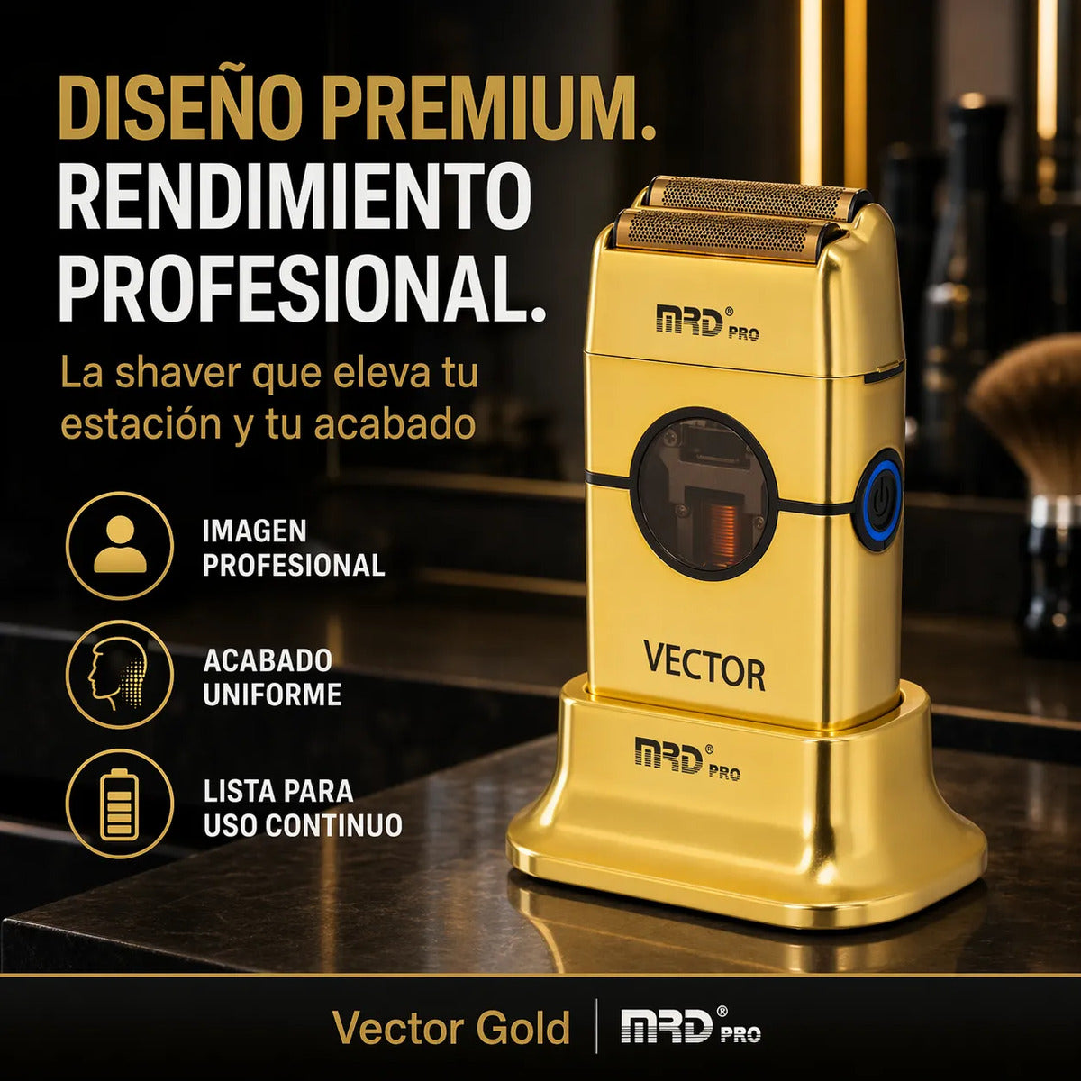 Maquina De Cortar Pelo Mrd Shaver Profesional 13.000rpm Gold