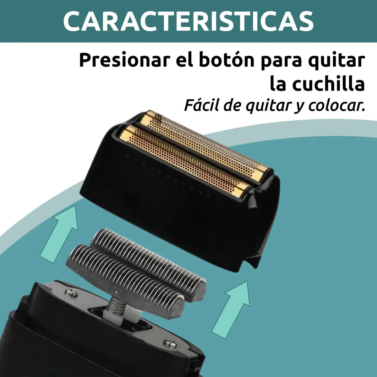 Cabezal Repuesto Shaver VGR V-377 Doble Hoja Titanio Negro