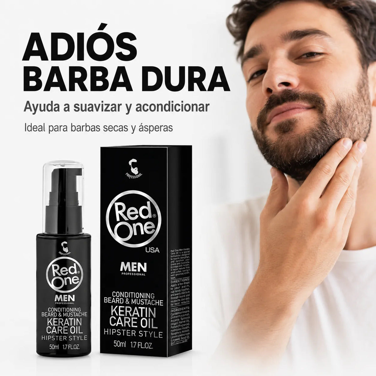 Aceite Para Barba Y Bigote Hidrata Barba Seca Red One 50ml