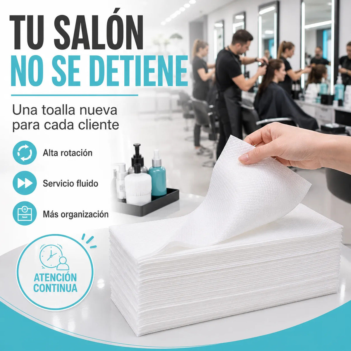 Pack 100 Toallas Desechables Para Cabello Uso Profesional