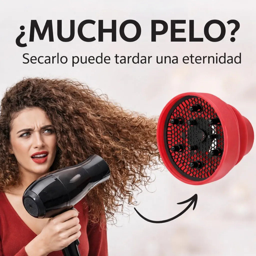 Difusor De Secador Silicona Plegable Universal Negro Fucsia