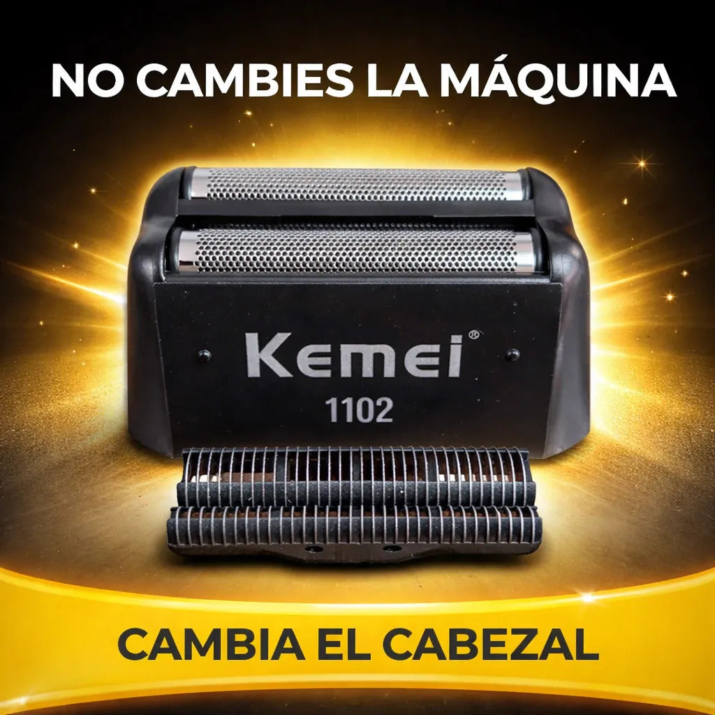 Cabezal Kemei Shaver 1102 Repuesto Cuchillas Corte Preciso Barbería