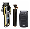 Kit Barbería Profesional 3 en 1 Máquina Cortar Pelo + Trimmer + Shaver