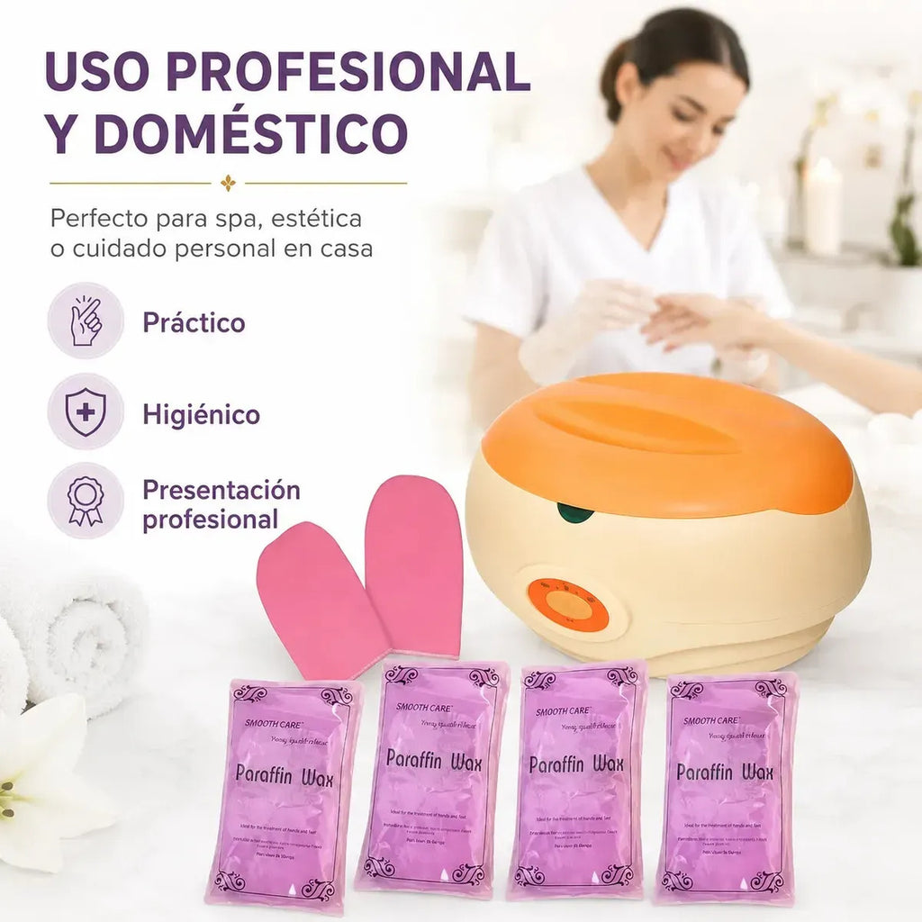 Kit Parafina Completo Olla 3kg + 4 Ceras 450g + 2 Guantes