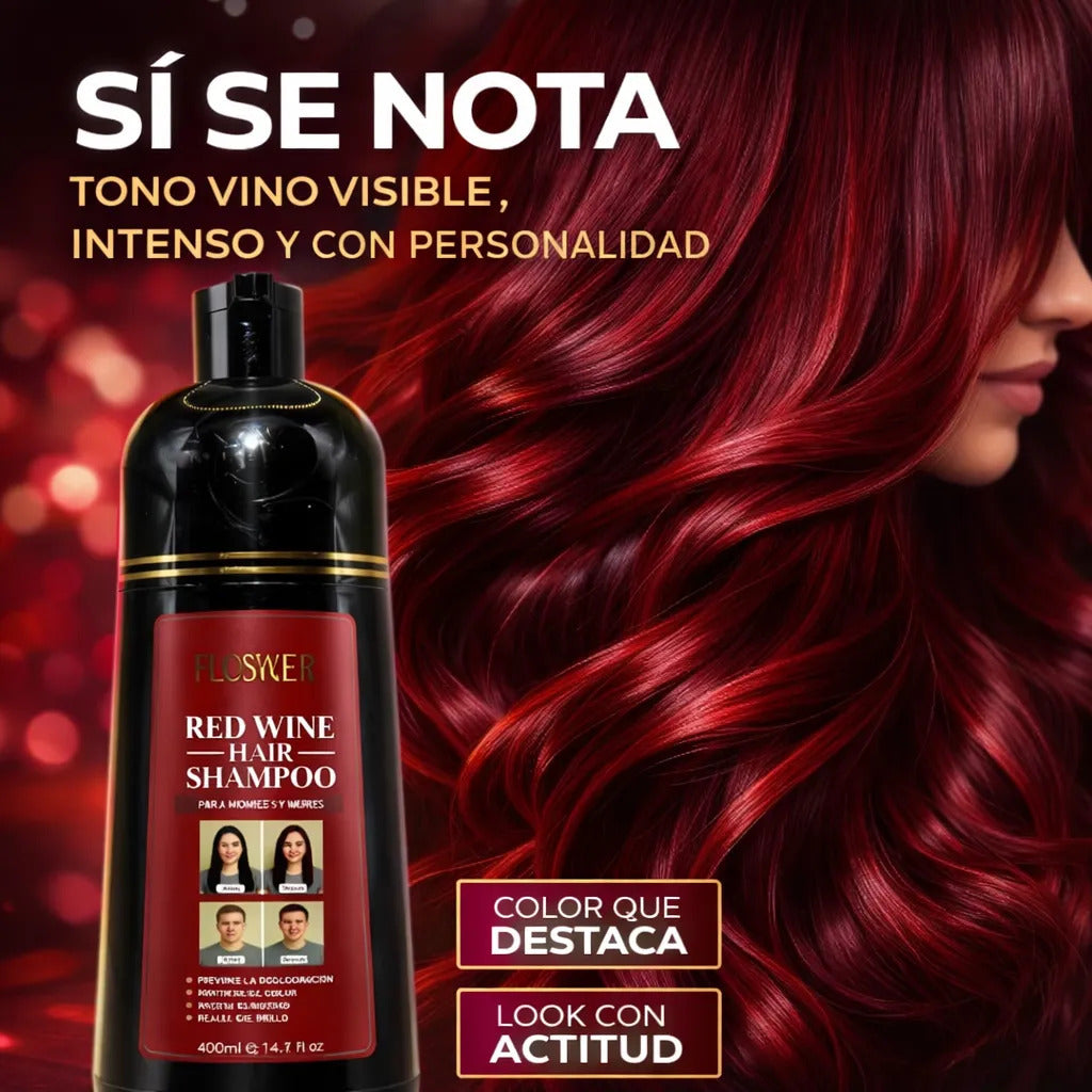 Shampoo Cubre Canas Rojo Flower Secret Color Intenso 400 Ml