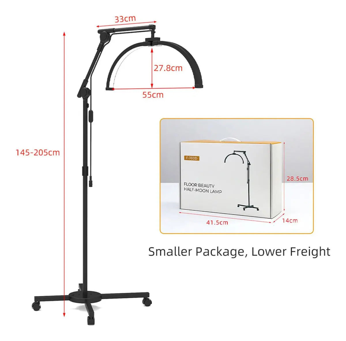 Lámpara LED Media Luna Blanca con Soporte para Celular y Base Móvil