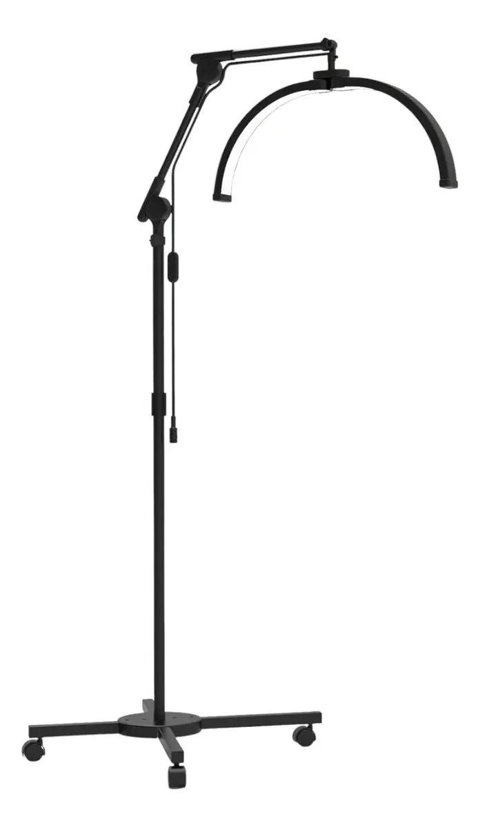 Lámpara LED Media Luna Profesional con Soporte para Celular y Base Móvil