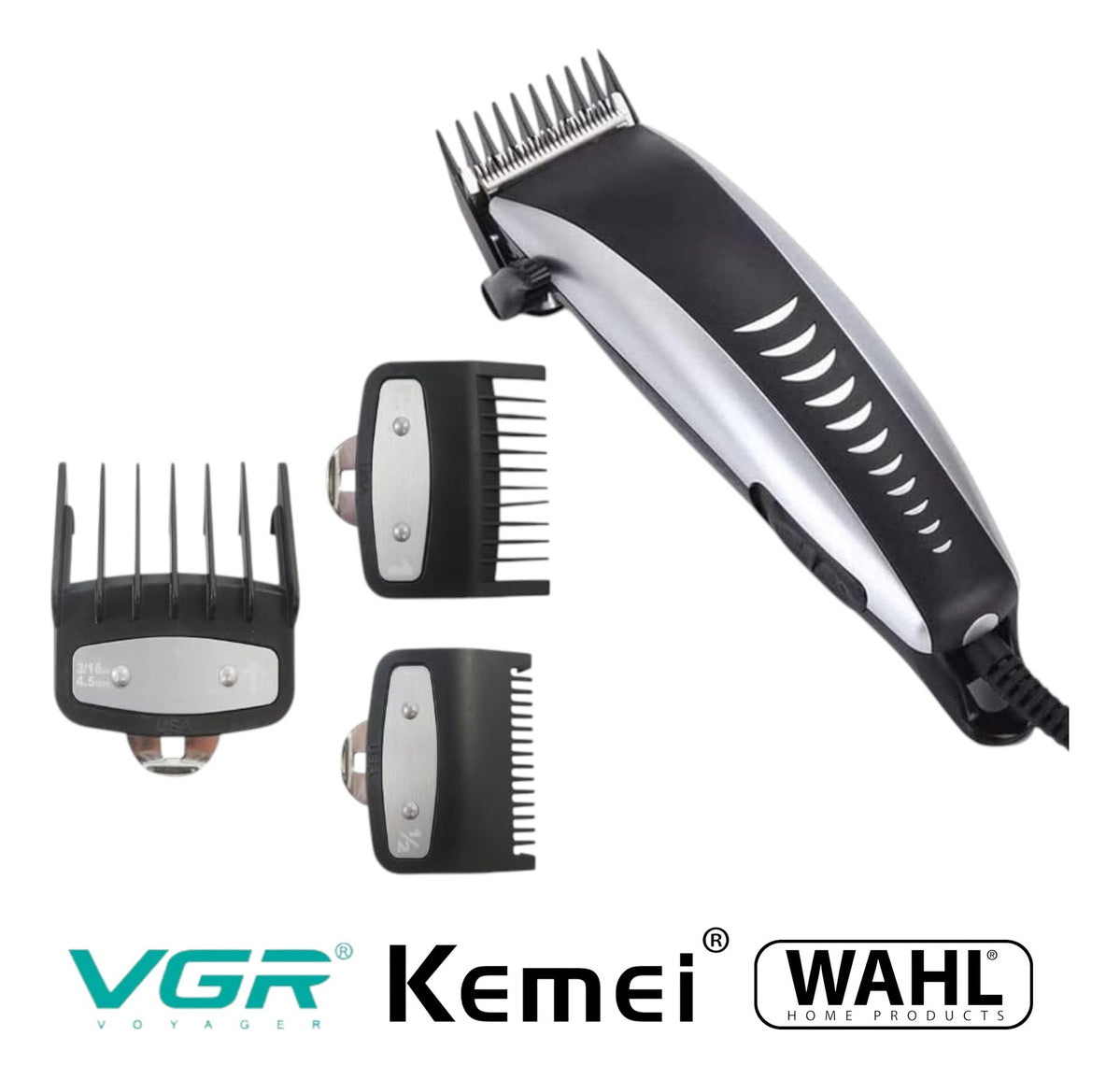 Set de 3 Peines Guía Intermedios para Máquinas Wahl - Clip Metálico (0.5, 1.5 y 1)