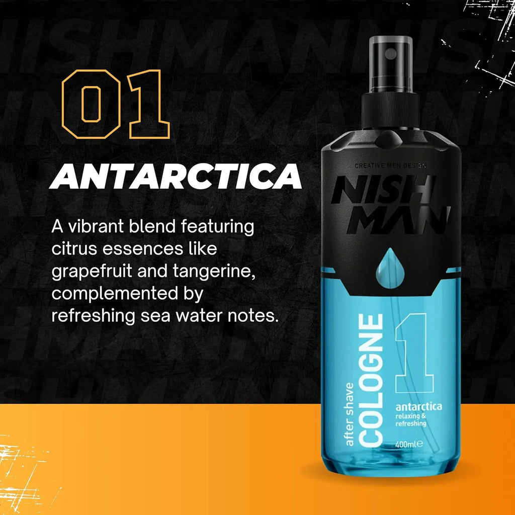 After Shave Colonia Nish Man N°1 Antarctica - Loción Refrescante 400ml
