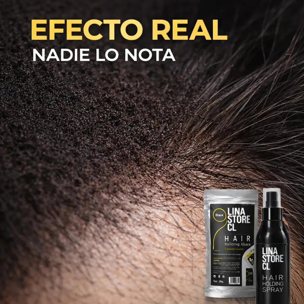 Sobre Recarga Negro Fibra Capilar + Fijador Laca Cabello