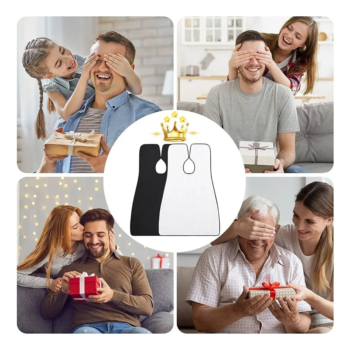 Capa Delantal para Afeitado de Barba con Sujeción al Espejo - Impermeable