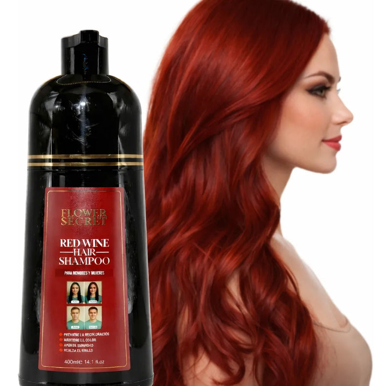 Shampoo Cubre Canas Rojo Flower Secret Color Intenso 400 Ml