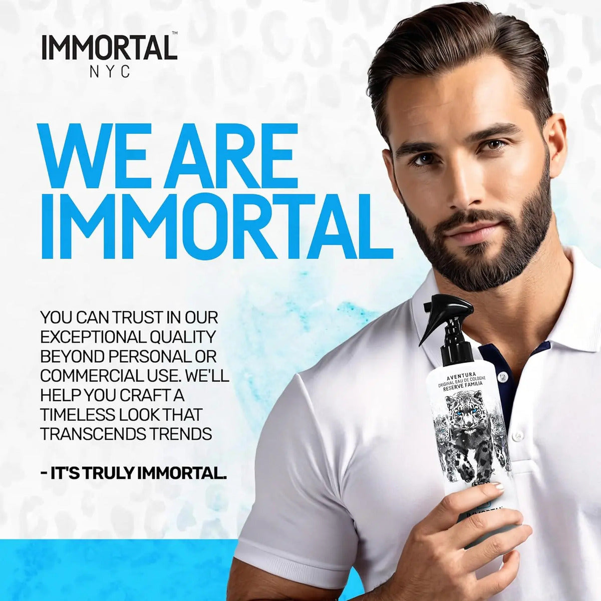 After Shave Colonia Immortal Aventura - Loción Profesional Post Afeitado 500ml