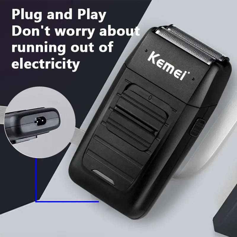 Afeitadora Profesional Kemei KM-1102: Shaver de Doble Lámina para Rasurado al Ras
