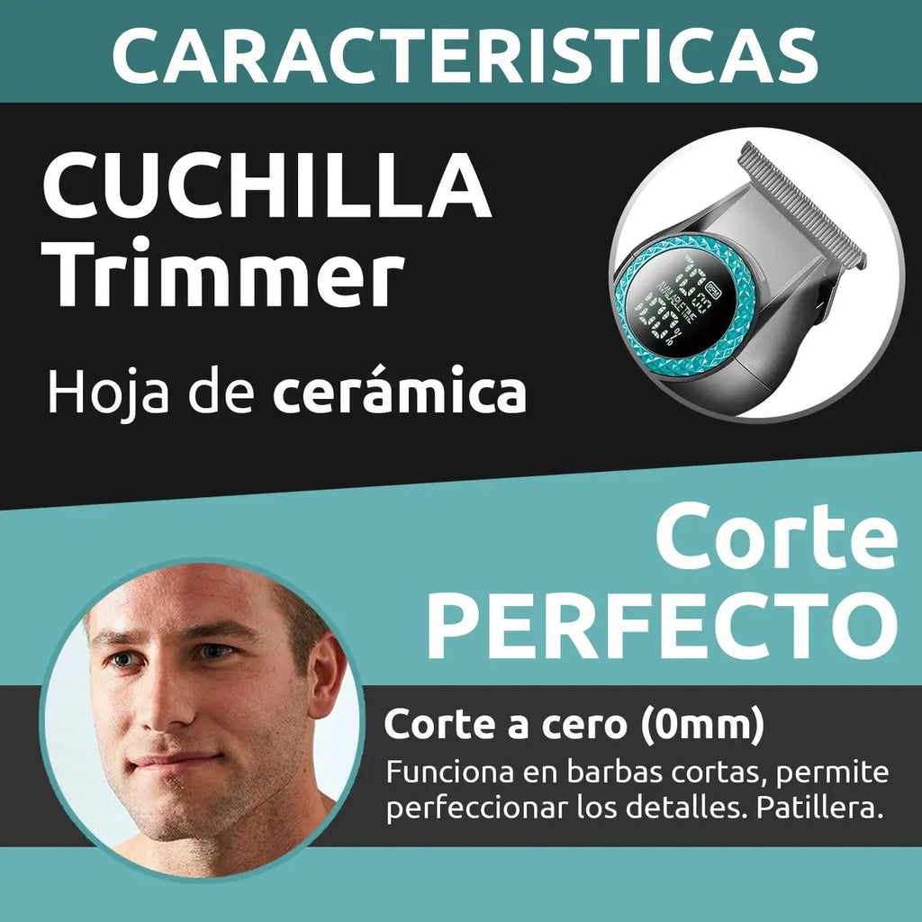 Trimmer VGR V-990 Profesional Inalámbrica 8000RPM Luz LED Turbo