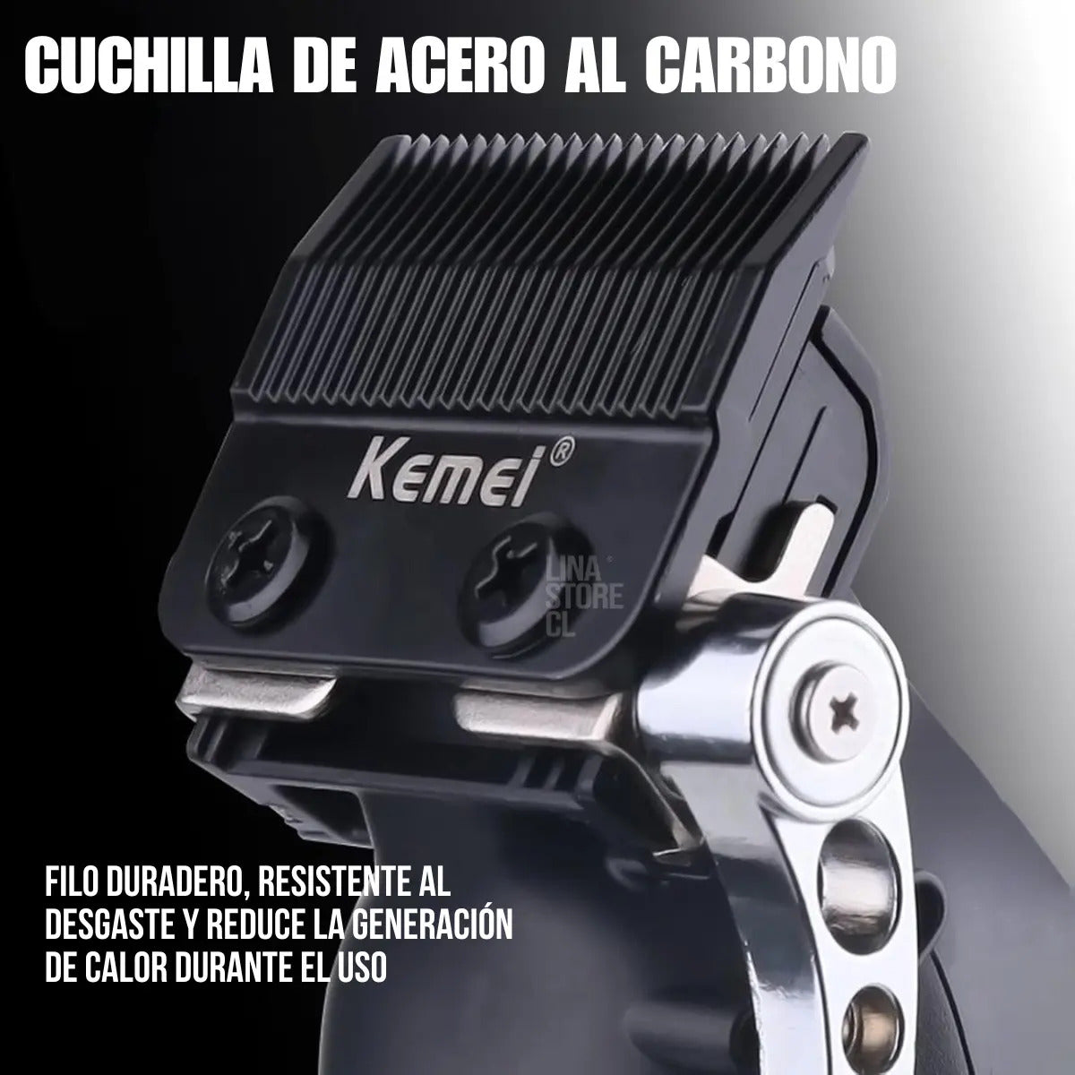 Kit Barbería Profesional Kemei: Clipper 2296 + Trimmer 2299 + Shaver 3381
