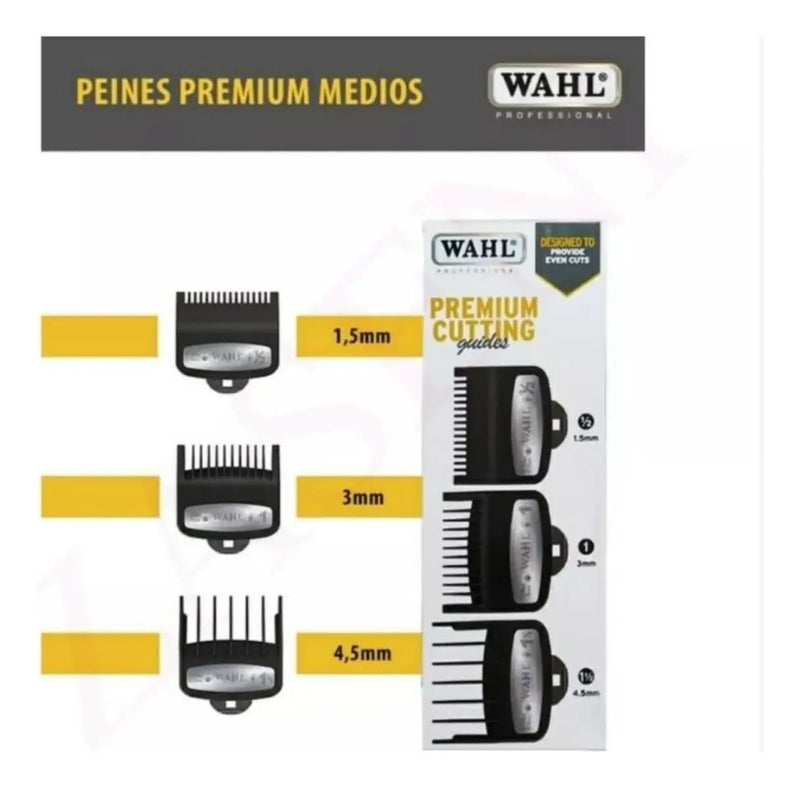 Pack de 3 Peines Guía Wahl Premium con Clip Metálico