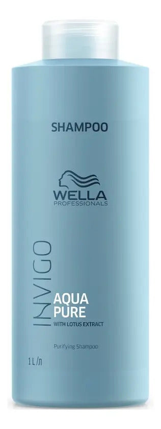 Shampoo Antiresiduos Wella Invigo Aqua Pure 1000ml Limpieza Profunda Profesional