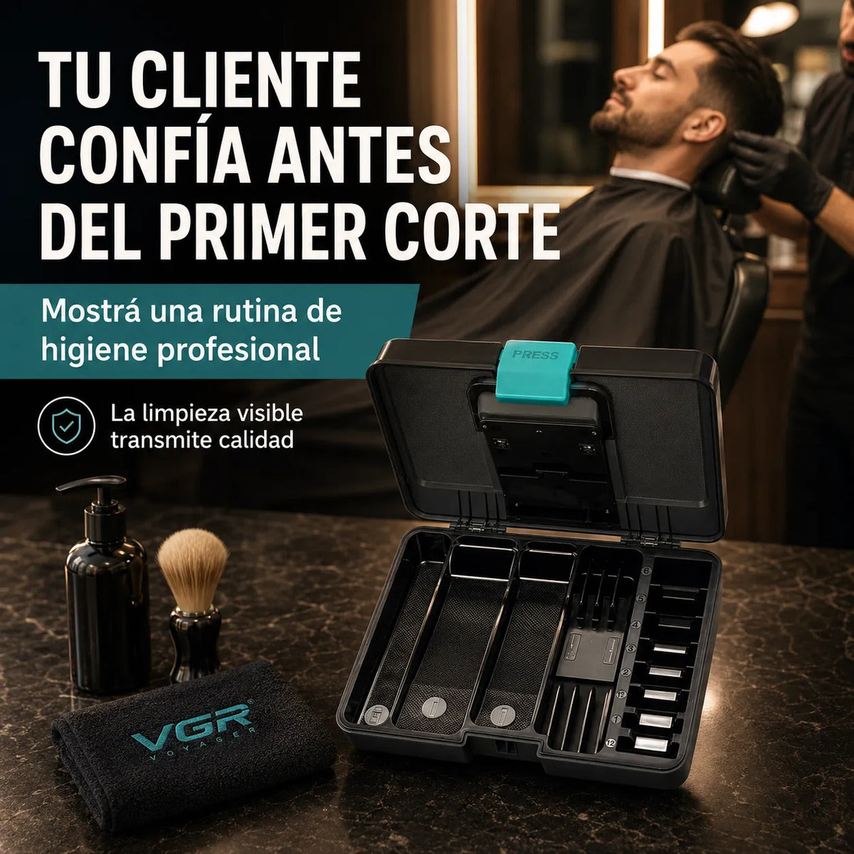Esterilizador Y  Desinfección Uv Profesional De Barbería VGR