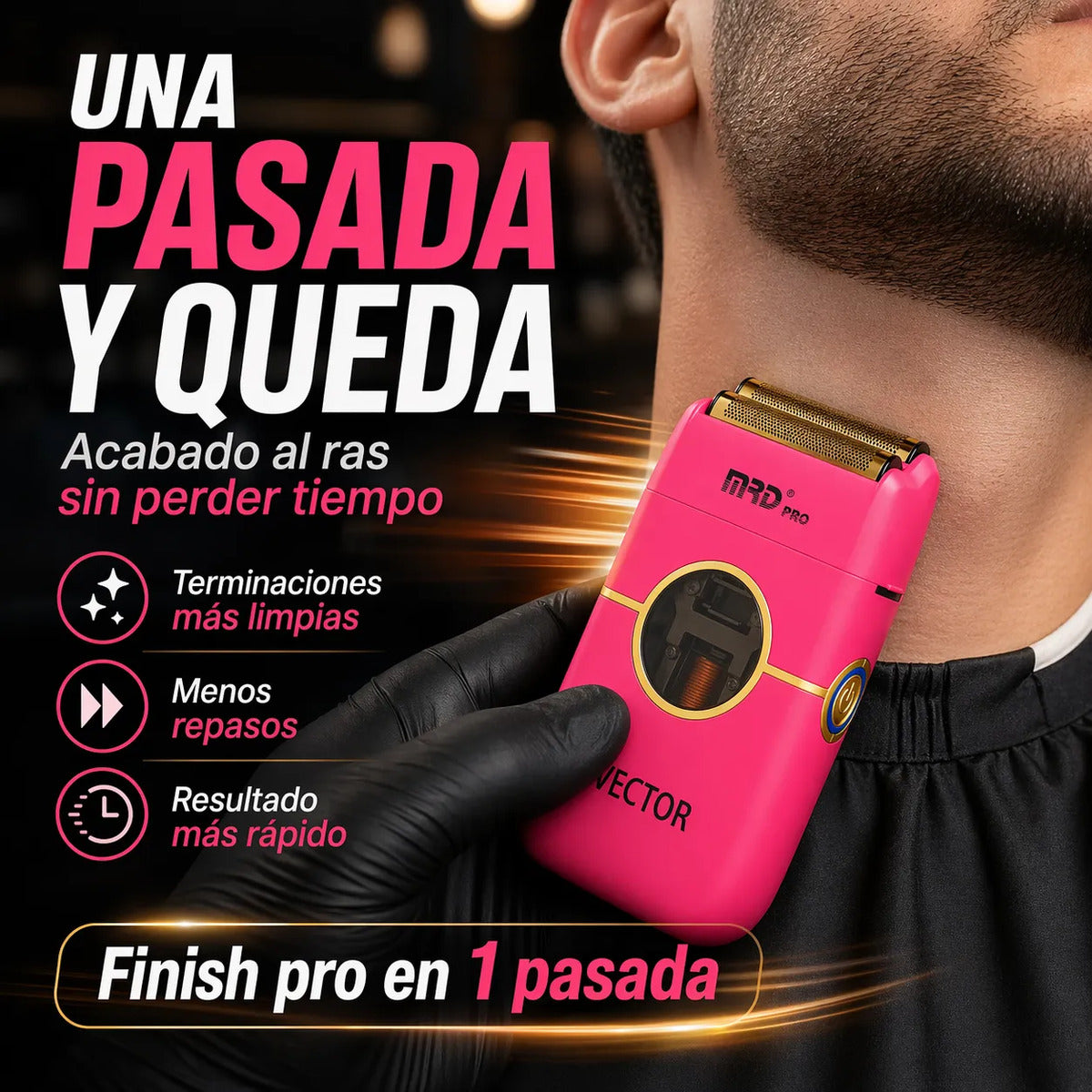 Afeitadora Shaver Profesional Rasuradora Mrd 13.000 Rpm Pink