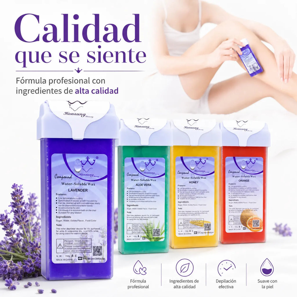 Pack 3 Ceras De Depilacion Roll On Profecionales