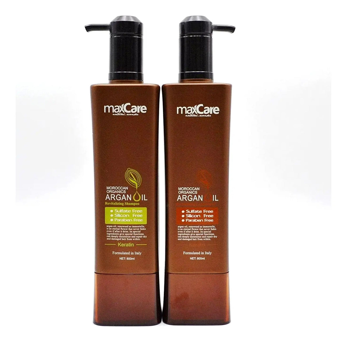 Pack Max Care Argán Oil Profesional - Shampoo y Acondicionador 800ml Sin Sulfatos