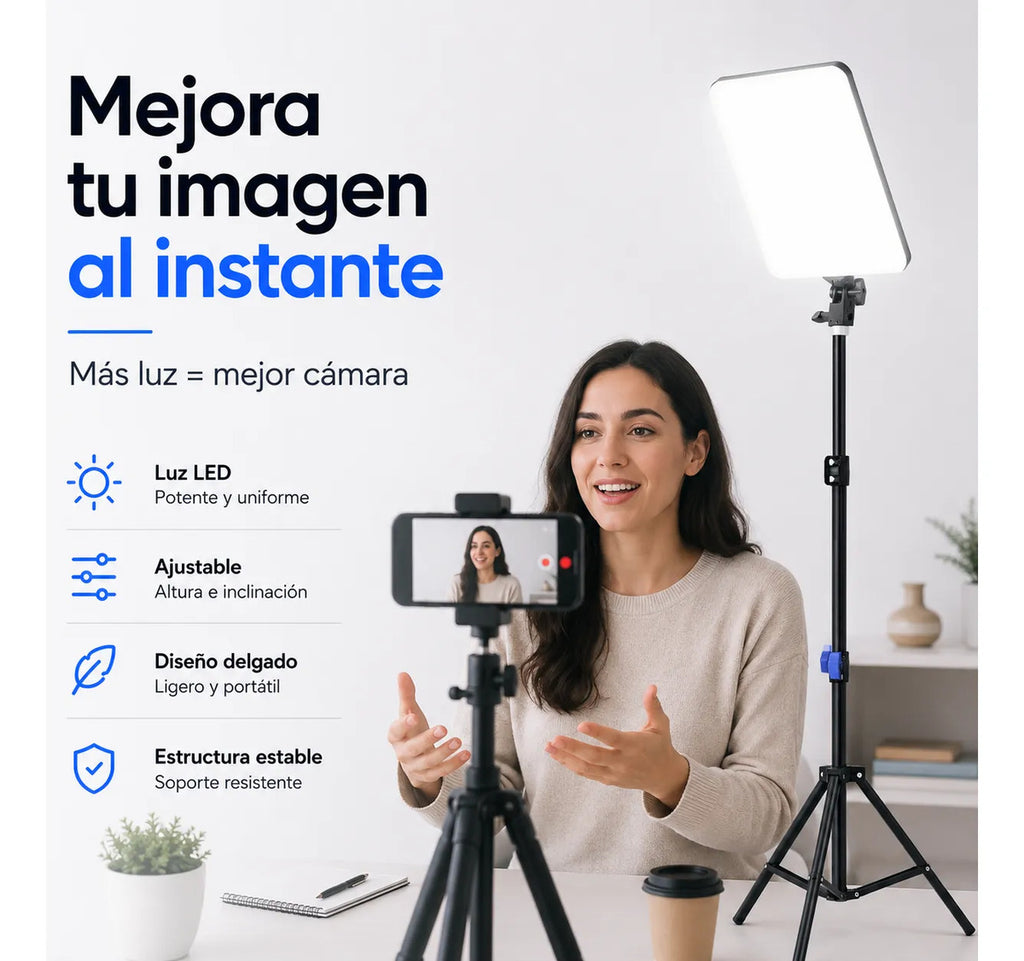 Luz Panel Led Estudio Iluminacion Regulable Uniforme Pl48