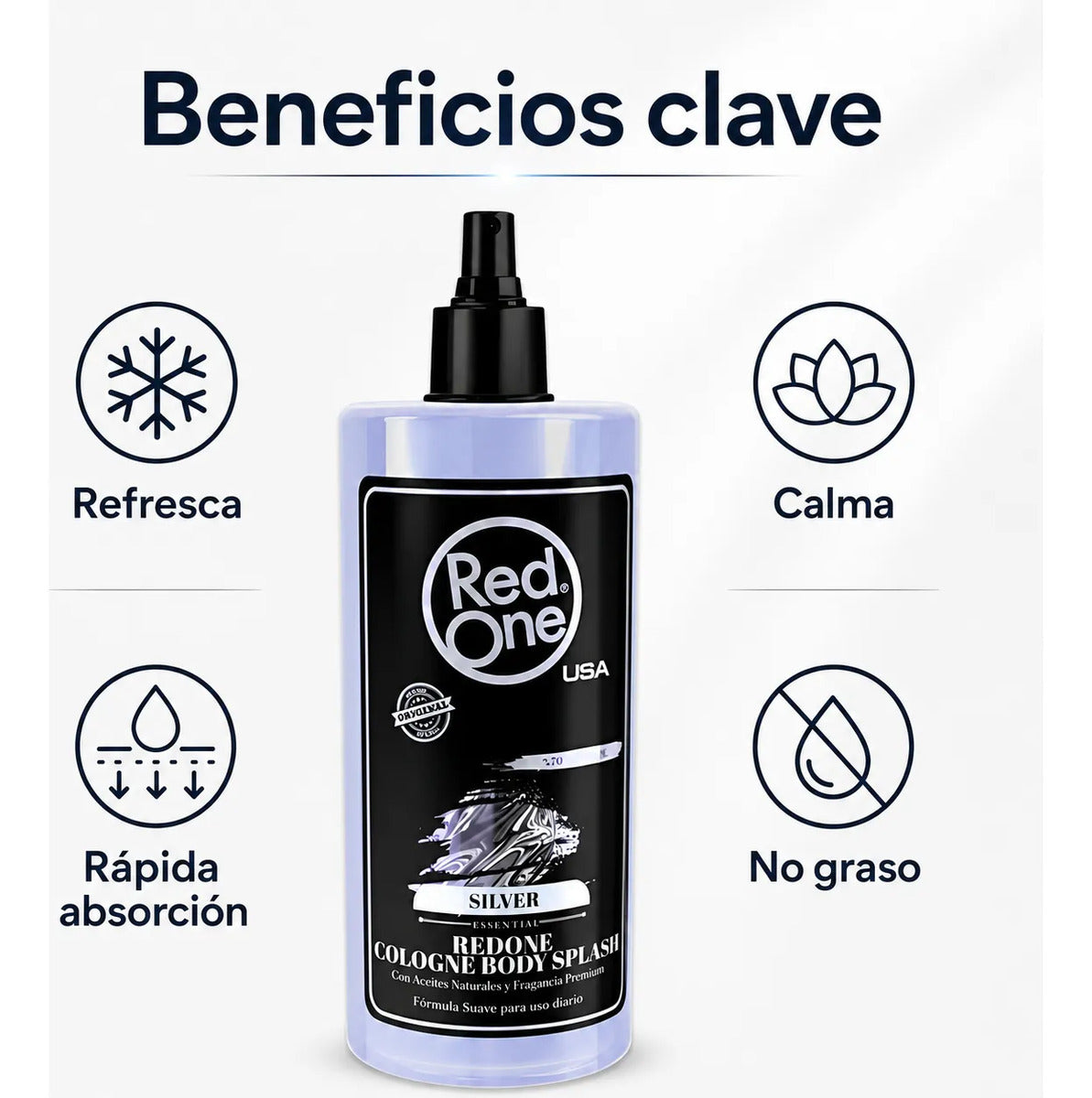 After Shave Ligero Rápida Absorción Red One Silver 400 Ml