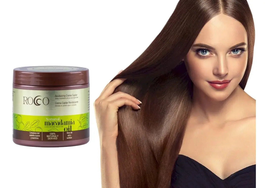 Pack Rocco Macadamia Natural Oil Profesional - Shampoo y Crema Hidratante 500ml