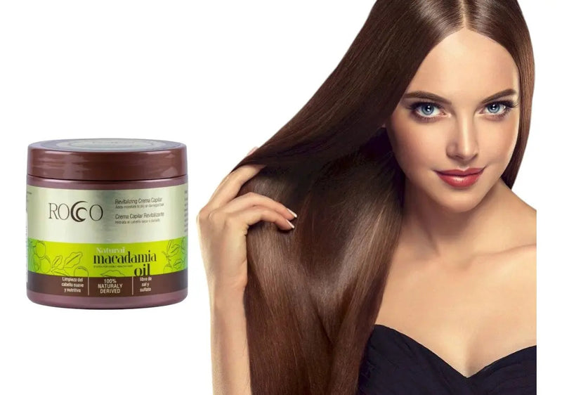 Pack Rocco Macadamia Natural Oil Profesional - Shampoo y Crema Hidratante 500ml