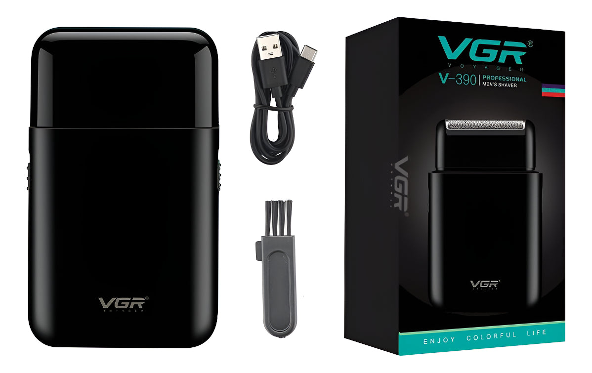 Máquina Rasuradora Inalámbrica VGR V-390 Negra Profesional Recargable