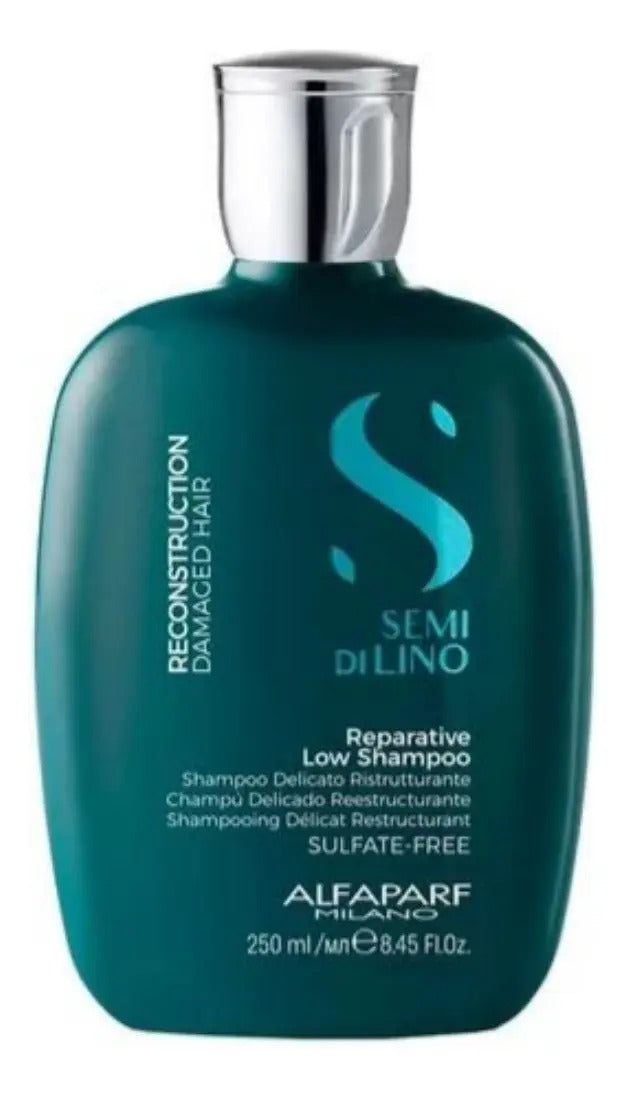 Pack Alfaparf Milano Semi Di Lino Reconstruction - Shampoo y Máscara para Cabello Dañado