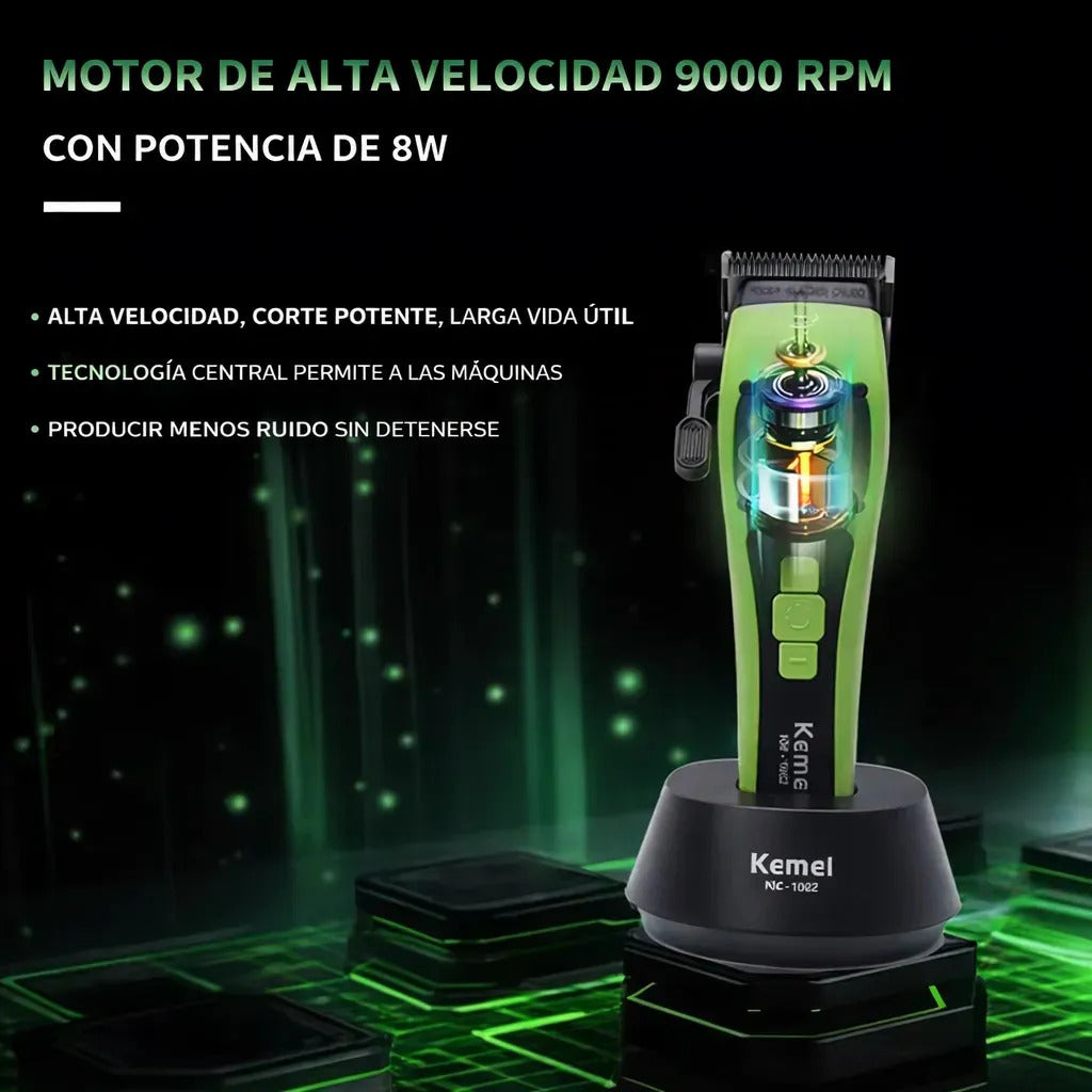 Máquina Corta Pelo Profesional Kemei Km-1862 Color Verde