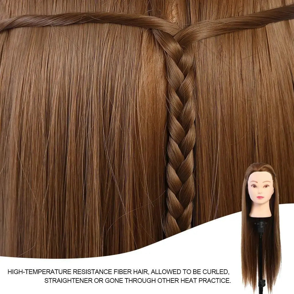 Cabeza de Práctica Profesional 60 cm - Maniquí de Peluquería con Soporte
