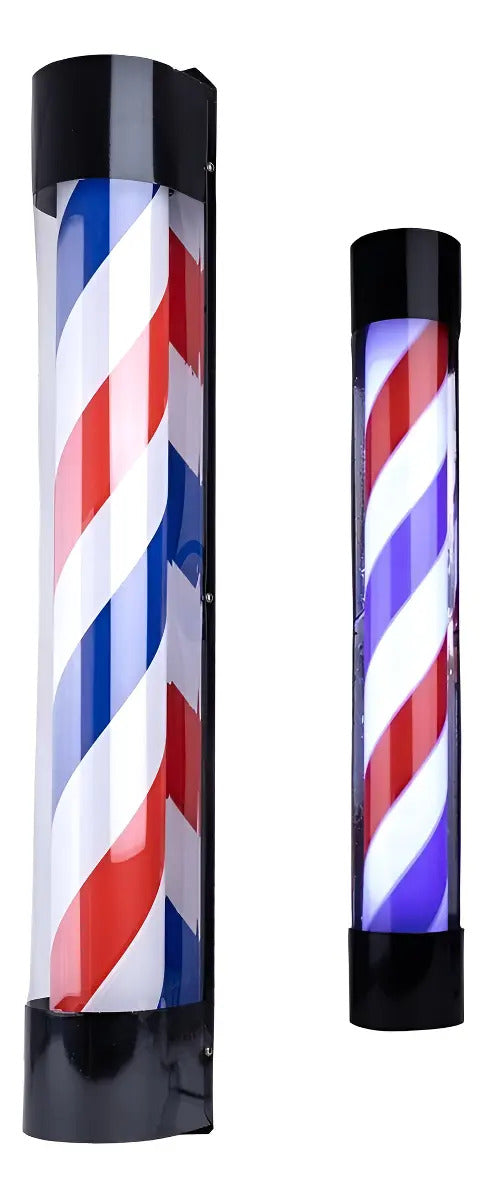 Poste de Barbería Profesional 90cm - Luz LED y Movimiento Giratorio Clásico