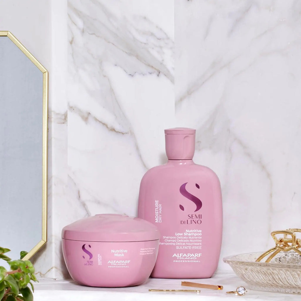 Pack Alfaparf Semi Di Lino Moisture Profesional - Shampoo y Mascarilla Nutritiva