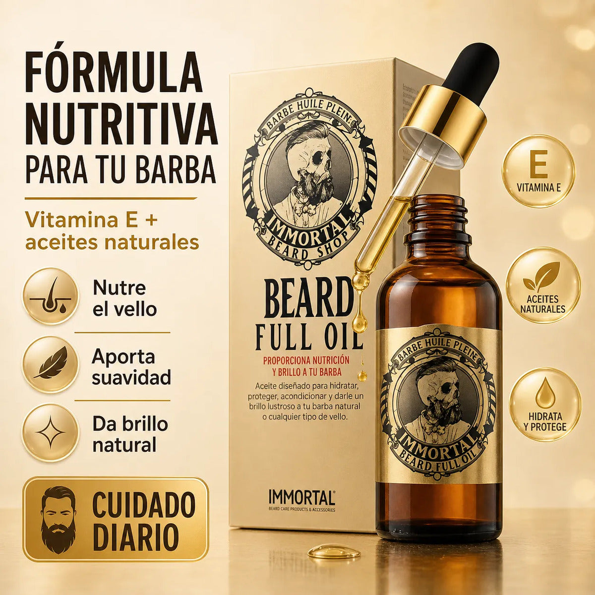 Aceite  Barba Immortal Nyc Nutre Y Suaviza 50ml