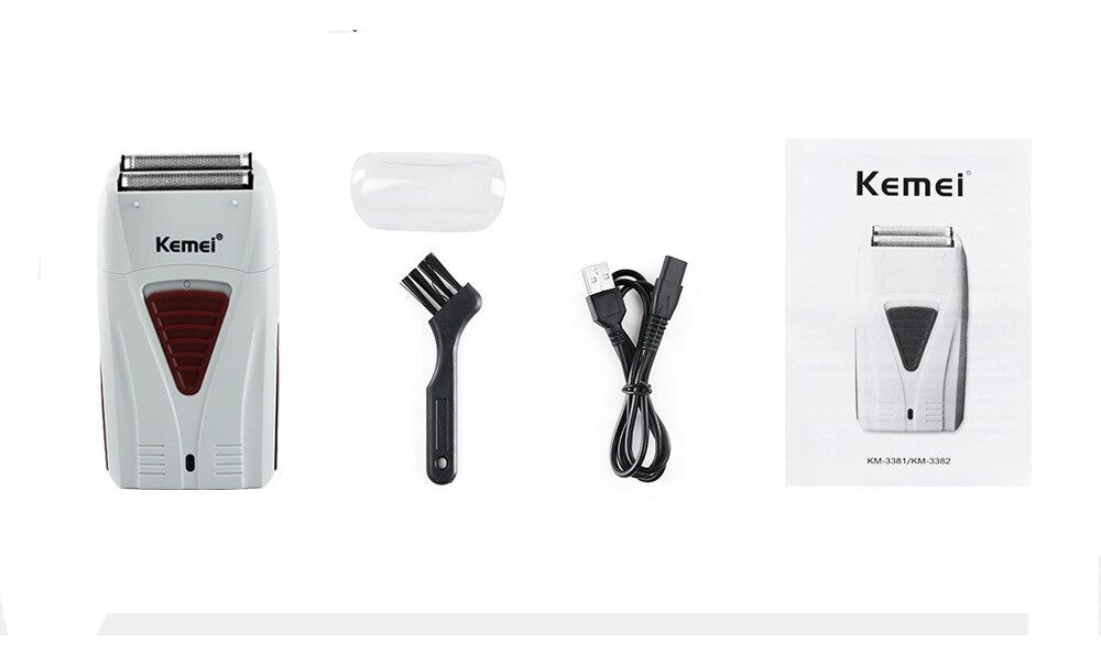 Afeitadora Profesional Kemei KM-3382 Gold: Shaver Inalámbrica con Cuchillas de Titanio