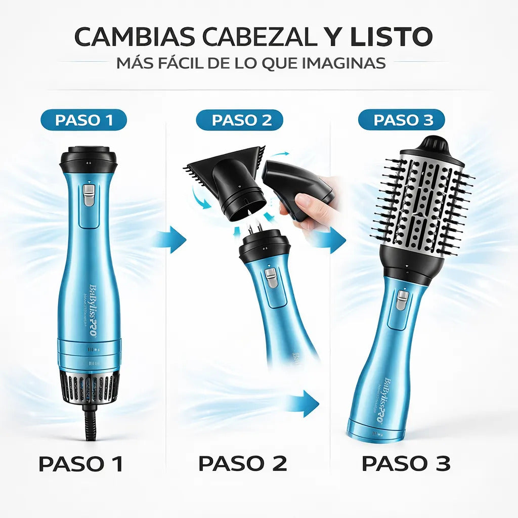 Cepillo Secador Babylisspro 2 En 1 Menos Frizz  Boquilla